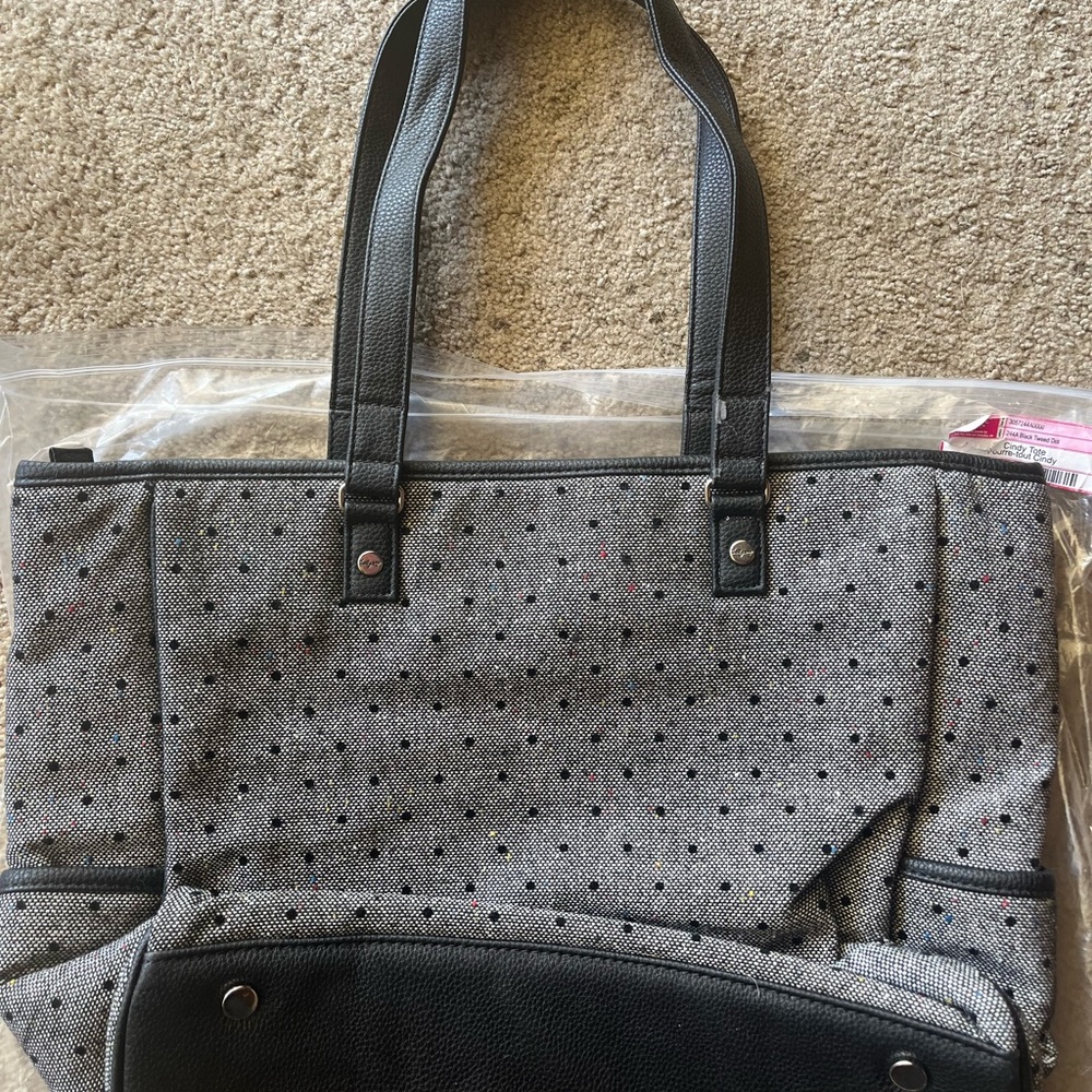 Stylish Black Tweed Women's Tote Bag